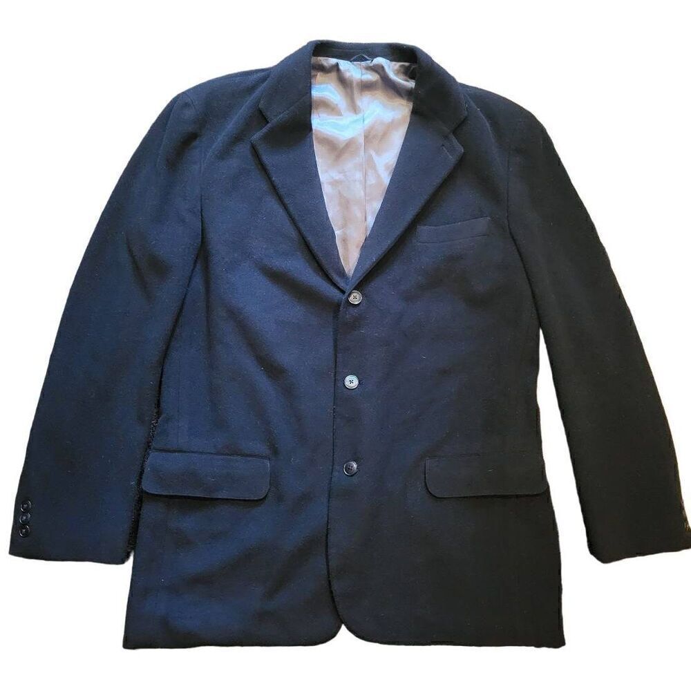 J. Crew Blazer Men's 42 Long Black Wool Cashmere USA Made